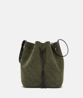 Liebeskind Herren Monogram Bucketbag M - Olivgrün