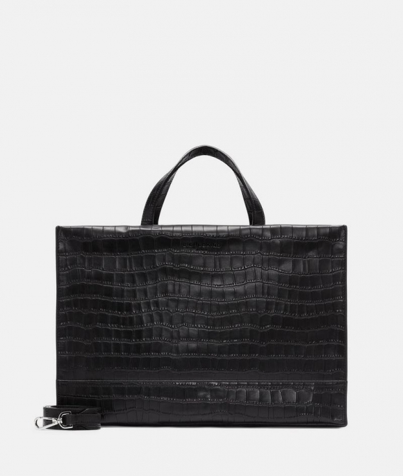 Liebeskind Herren Kroko Lou Satchel L - Schwarz