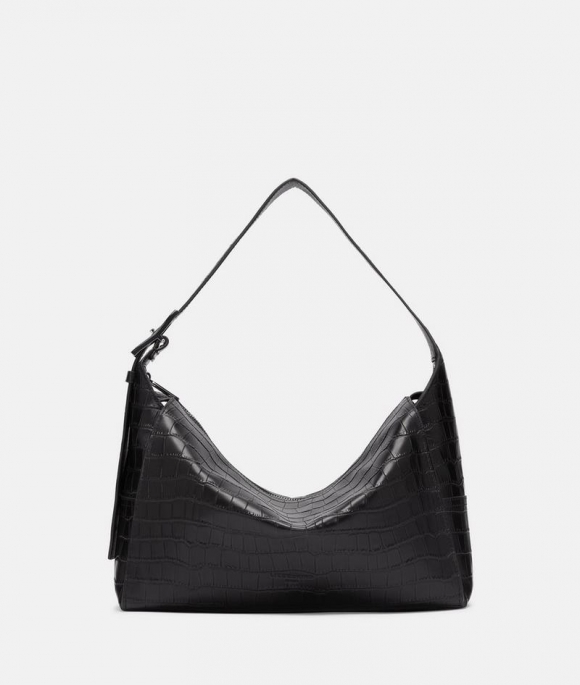 Liebeskind Herren Kroko Lou Hobo M - Schwarz