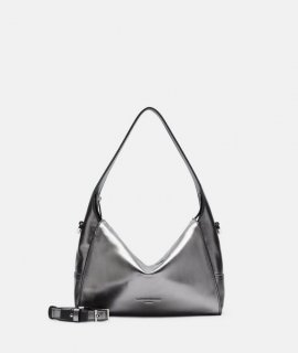 Liebeskind Herren Metallic Lou Hobo S - Silber