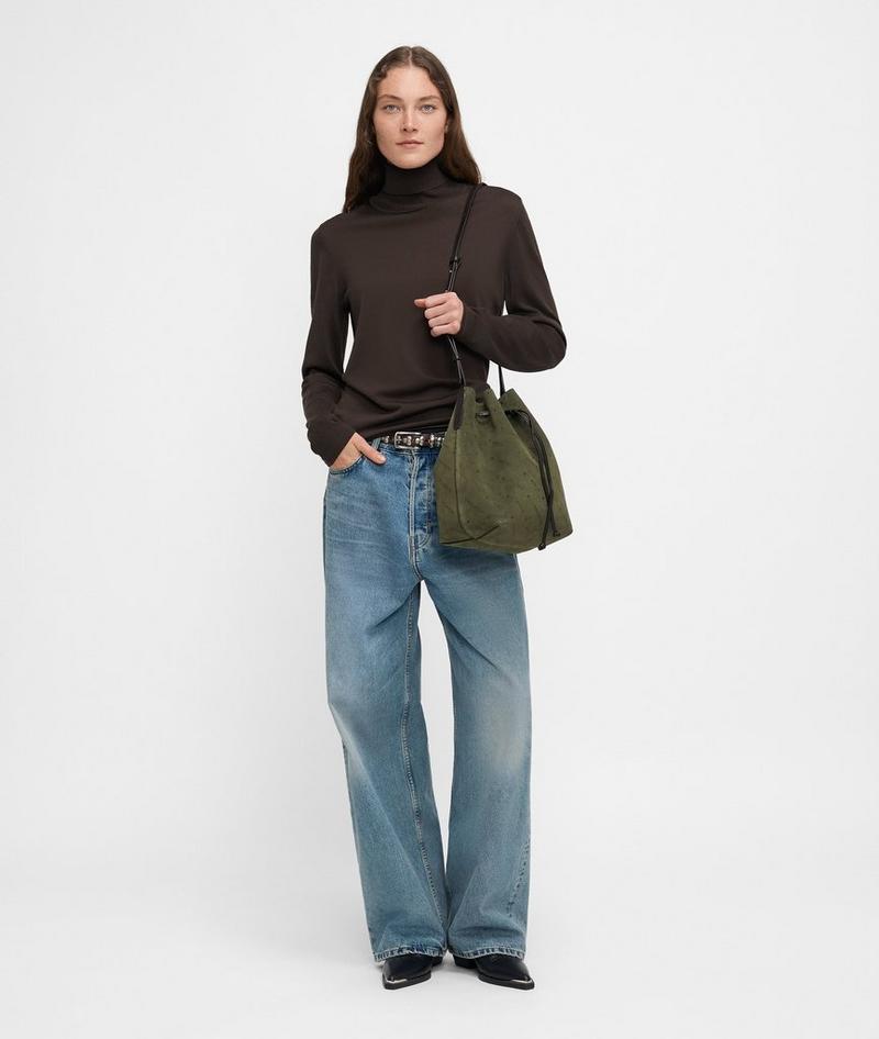 Liebeskind Herren Monogram Bucketbag M - Olivgrün