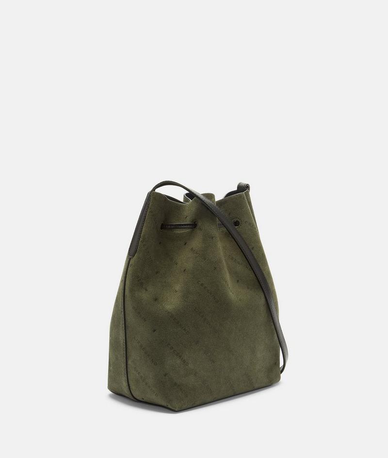 Liebeskind Herren Monogram Bucketbag M - Olivgrün