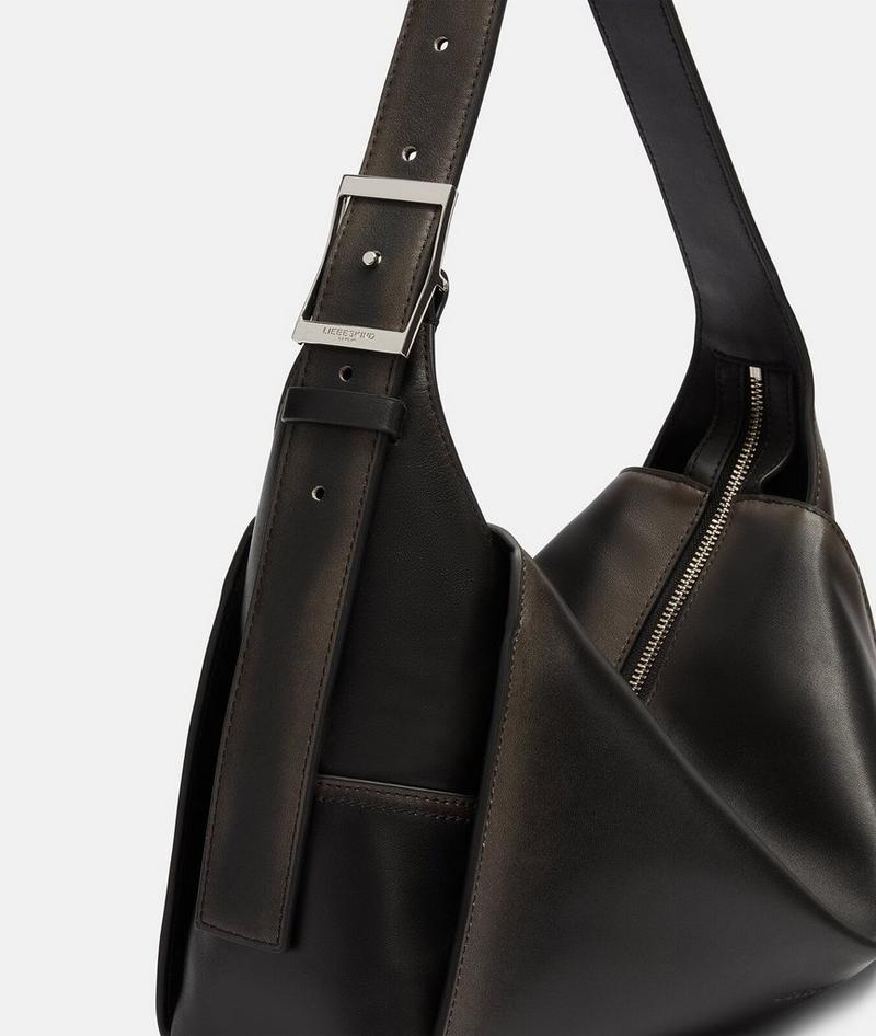 Liebeskind Herren Lou Hobo M - Schwarz