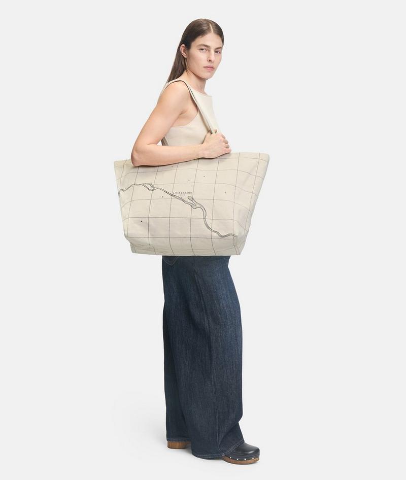 Liebeskind Herren Canvas Shopper L - Creme