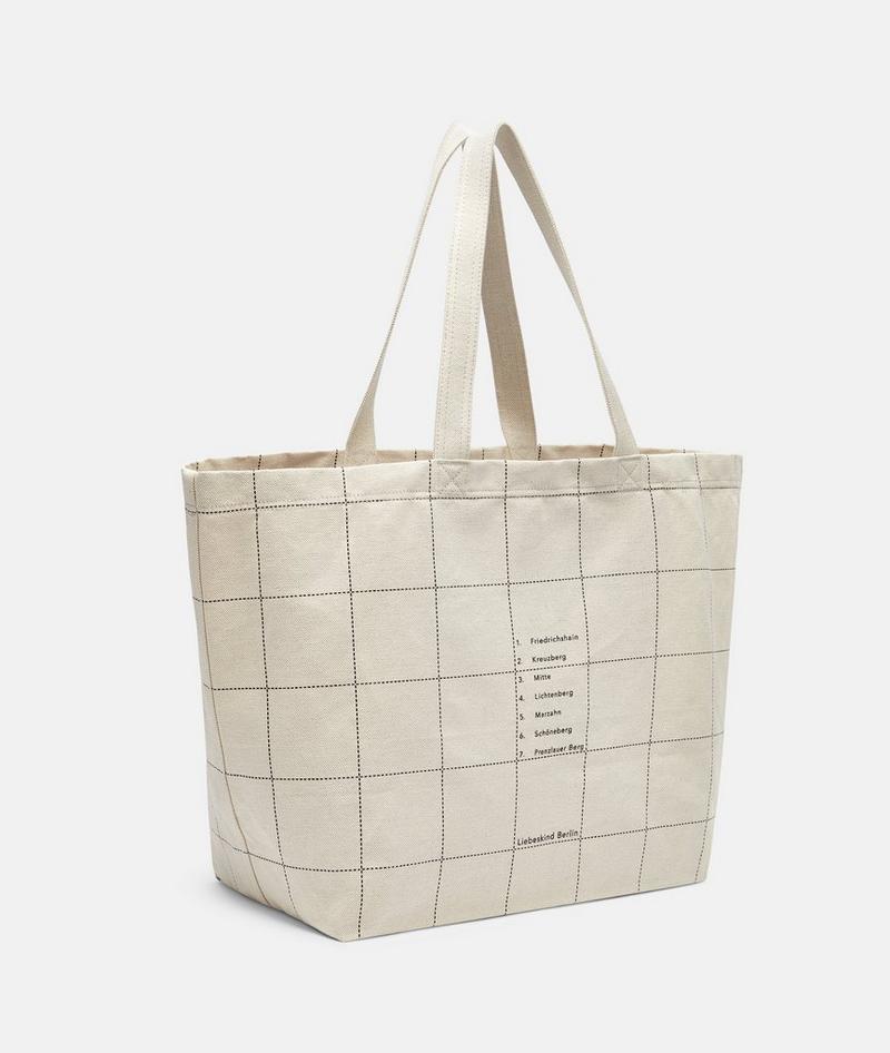 Liebeskind Herren Canvas Shopper L - Creme