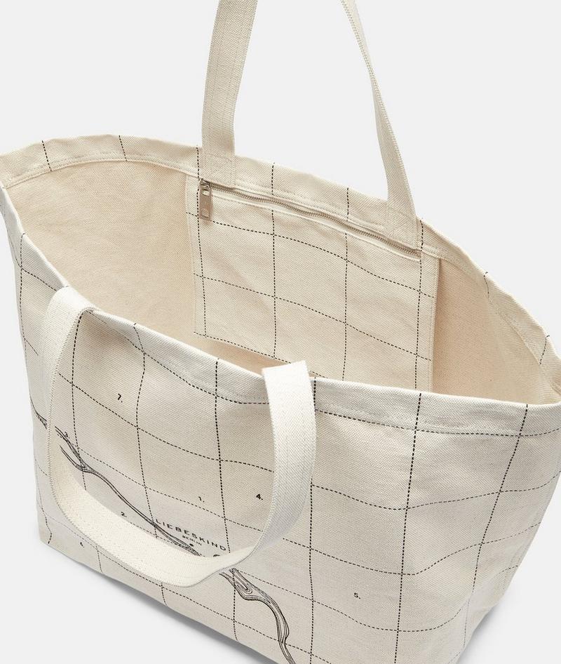 Liebeskind Herren Canvas Shopper L - Creme