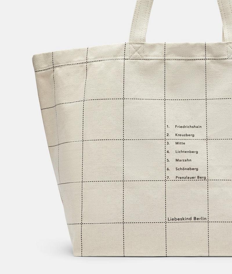 Liebeskind Herren Canvas Shopper L - Creme