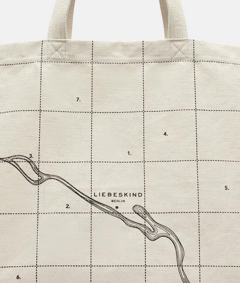 Liebeskind Herren Canvas Shopper L - Creme