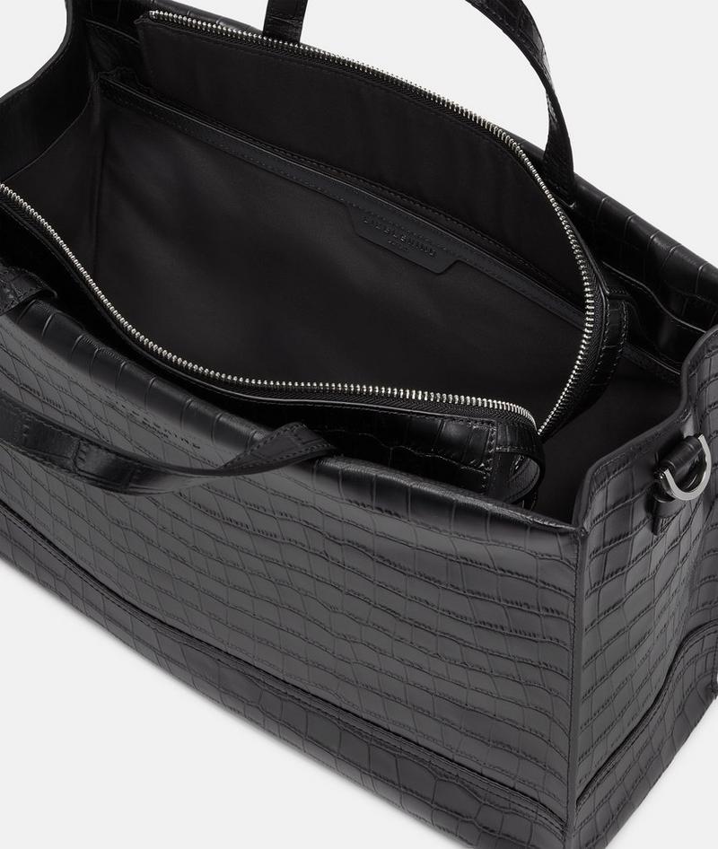 Liebeskind Herren Kroko Lou Satchel L - Schwarz