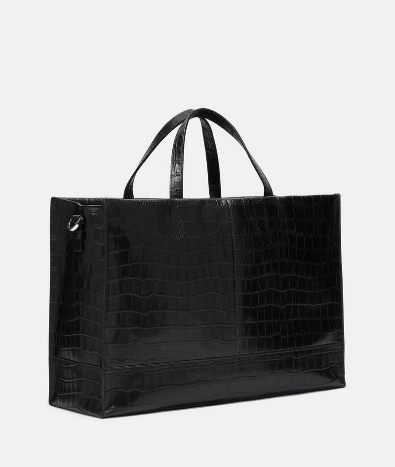 Liebeskind Herren Kroko Lou Satchel L - Schwarz