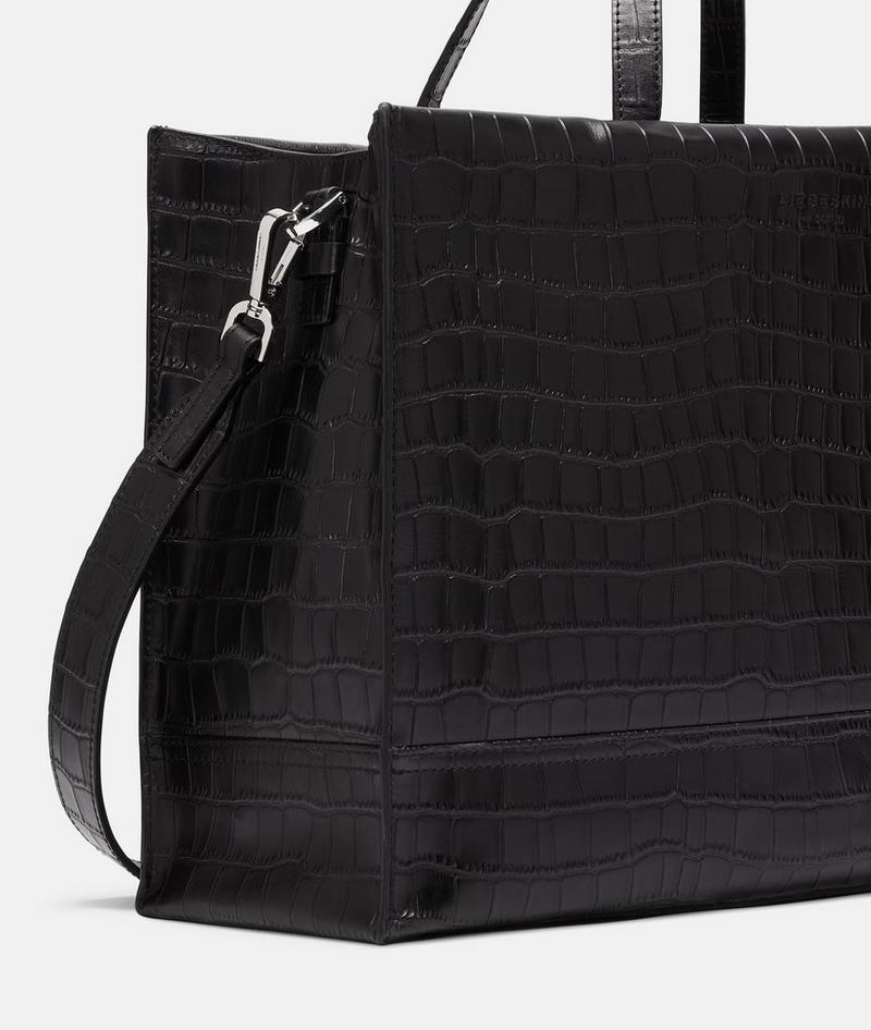 Liebeskind Herren Kroko Lou Satchel L - Schwarz