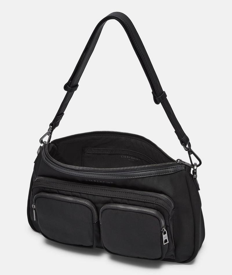 Liebeskind Herren Nylon Maia Hobo M - Schwarz