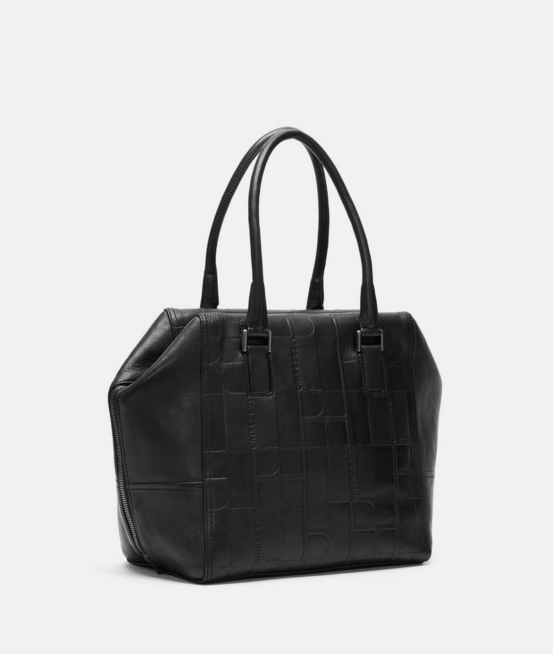 Liebeskind Herren Monogram Kayla Satchel M - Schwarz