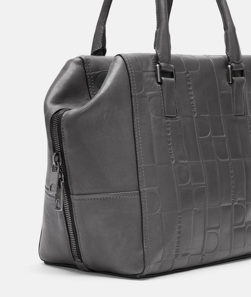 Liebeskind Herren Monogram Kayla Satchel M - Grau