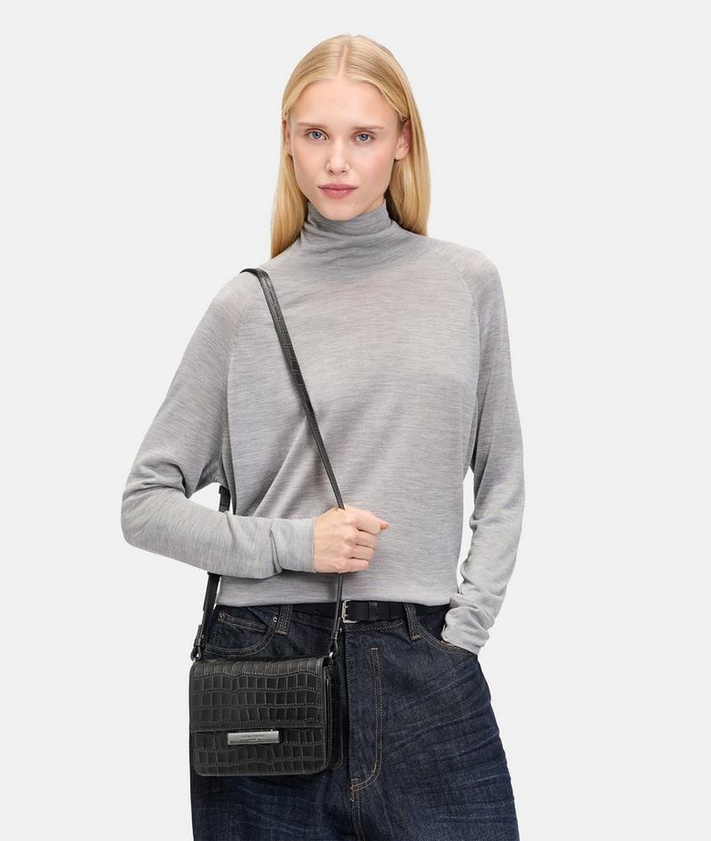 Liebeskind Herren Kroko Alex Crossbody S - Schwarz