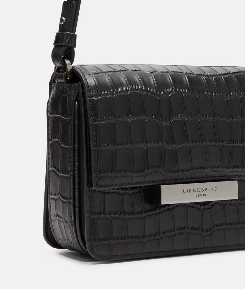 Liebeskind Herren Kroko Alex Crossbody S - Schwarz