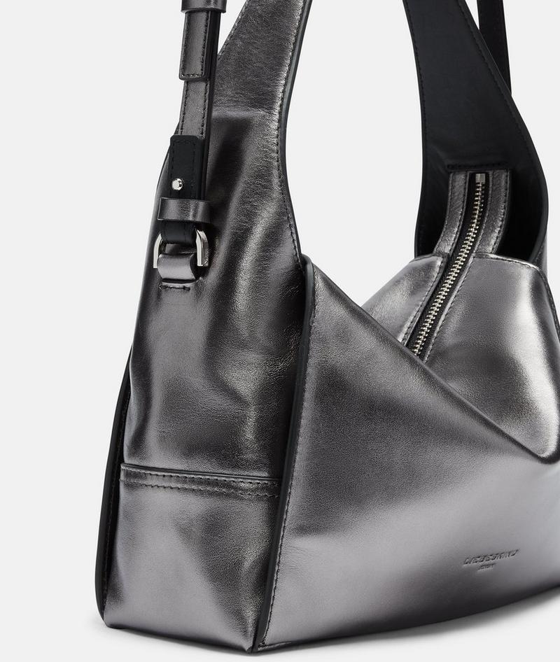 Liebeskind Herren Metallic Lou Hobo S - Silber