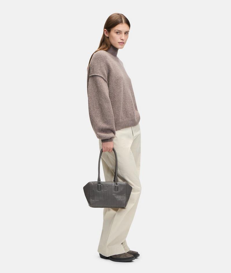 Liebeskind Herren Monogram Kayla Satchel S - Grau Meliert