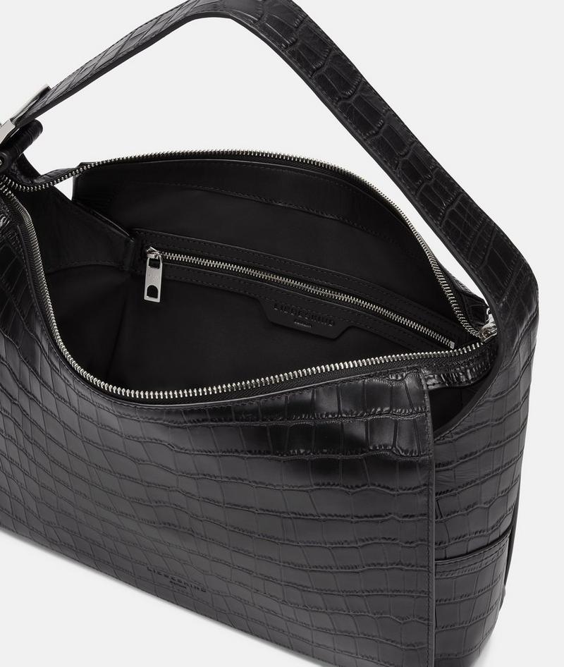 Liebeskind Herren Kroko Lou Hobo M - Schwarz